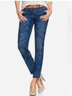 GAP Blue Floral Skinny Jeans
